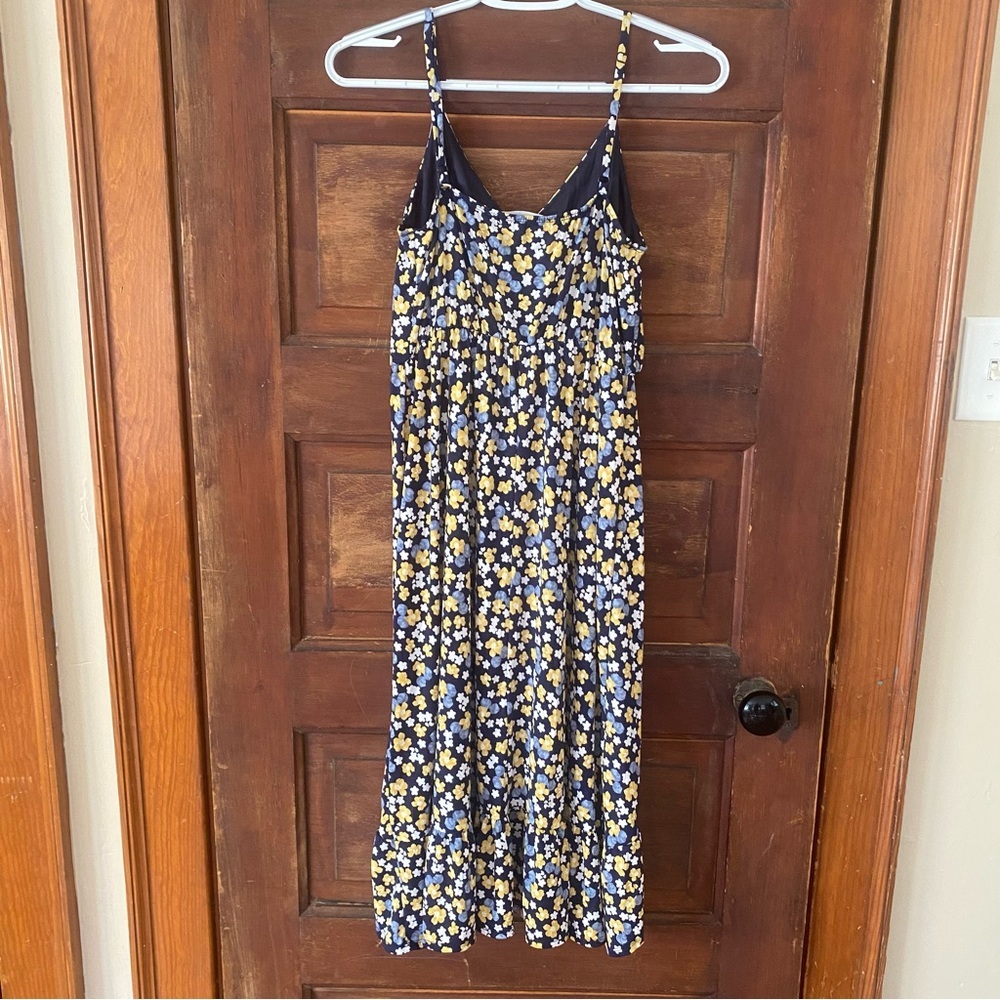 Kaileigh Navy and Yellow Floral High-Low Dress - Picture 2 of 5
